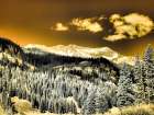 USA-Colorado Infrared of Aspens with mountain range in fresh snow Art Print